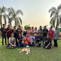 The wonderful group of research scholars from the Tata Memorial Centre, proudly holding the pieces they created during our outdoor pottery session. A day of science meeting soil.