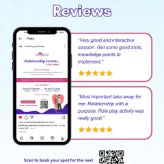 "A relationship with a purpose." This is one of the most important takeaways for our participants. These reviews highlight the interactive sessions and practical tools that you can implement in your life right away.