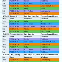 Our schedule for November. We offer everything from Zumba to Pilates, delivered right to your home.