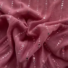 Delicate drape, reflective charm. This mirror-work mul Chanderi in a beautiful dusty rose is made for celebration, perfect for a festive kurta, lehenga, or saree.