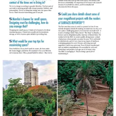 A magazine feature discussing our approach to designing for small spaces in Mumbai and our work on magnificent projects like The Steps at Mount Mary, which we transformed into an outdoor amphitheater.