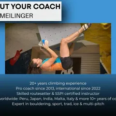 Get to know our guest coach, Amy Meilinger. With over 20 years of international climbing and coaching experience, she brings a wealth of knowledge in technique, route setting, and movement efficiency.
