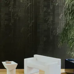 Soft velvet unfolds like a hidden landscape. This wallcovering features delicate impressions that whisper the quiet harmony of a Japanese garden, creating a serene and deeply luxurious atmosphere.