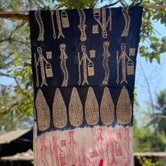 A look into our cherished collaboration with Bábbarra Women's Centre from Australia. This project involves translating their sacred lino-print stories, like the Yawkyawk mermaid design, into meticulously carved teak woodblocks, weaving a narrative of cultural harmony.