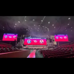 A wide view of the auditorium at Bharat Mandapam for the Akhil Bhartiya Shiksha Sangam. We managed the show run and breakout rooms for this major educational summit organized by the Ministry of Education.