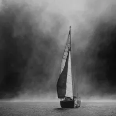 'Haze' is an atmospheric piece showing a sailboat emerging from a thick fog. My goal was to use soft, blended charcoal to capture the quiet and mysterious feeling of being alone on the water.