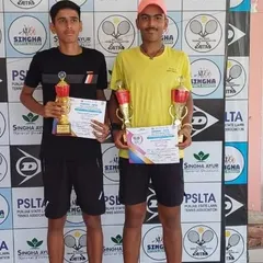 Teamwork makes the dream work. Navya Yadav and his partner celebrate their doubles victory at the National Series U-16 tournament, showcasing our emphasis on both individual skill and collaborative play.