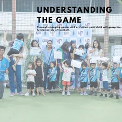 A big group photo of our happy leapers! Parents and coaches join the kids to celebrate their achievements. This is what understanding the game and unlocking milestones looks like.