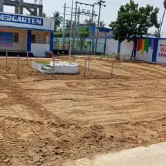 This is the "before" shot of our project at the Karaikal Kindergarten. Just an empty plot of land waiting for a transformation.