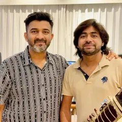 With Sachin from the amazing music-director duo Sachin-Jigar. I recorded Zitar for their song in the movie 'Zara Hatke Zara Bachke'.