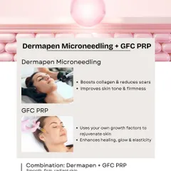 Dermapen Microneedling paired with GFC PRP is a fantastic natural treatment. The microneedling boosts collagen, while your own growth factors enhance healing for smooth, firm skin.