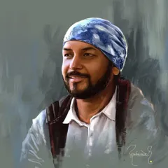 This portrait was a birthday gift for a mentor and teacher who has been a great inspiration. I wanted to capture his kind and motivating presence through a warm and gentle expression.