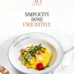 Simplicity done exquisitely. My saffron risotto is creamy and vibrant, topped with bright asparagus, buttery almonds, and sweet confit tomatoes. It’s a dish that lingers long after the last bite.