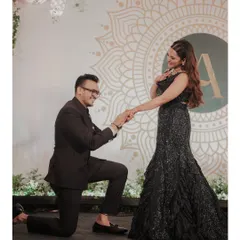 Being part of moments like these is the best part of my job. For Isha's engagement, we created a timeless, glamorous look with a defined eye that photographed beautifully for this picture perfect proposal.