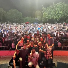 A picture with my incredible band and the amazing crowd at IIT Delhi. College fests have a unique energy that is just infectious.