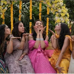 Fun with the bride tribe. These are the moments to cherish, and I make sure your makeup stays perfect through all the laughter, dancing, and flying kisses.