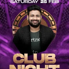 An event poster for a "Club Night" at the Bandra branch of Orange Mint Lounge, showcasing my audio-visual set.