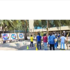 Our targets are ready for a round of balloon popping. It's a colorful and exciting challenge that everyone enjoys.