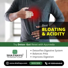 If you are struggling with persistent bloating and acidity, our Ayurvedic gut reset program can help. We use a combination of detoxification therapies and pitta-balancing herbs to improve digestion and restore your natural balance.