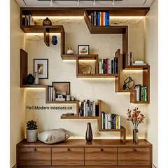 Modern elegance meets literary dreams! This stunning bookcase features a unique, staggered design with integrated backlighting, turning your book collection into a beautifully illuminated display.