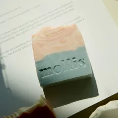 This is my Aqua soap bar, a little piece of the ocean for your daily ritual. It’s inspired by the salty sea breeze and made with skin-loving oils for a refreshing cleanse. Each bar is hand-poured and hand-cut, with a unique design in every slice.