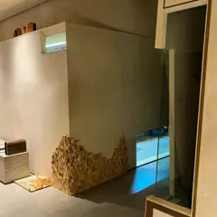 In my own office, I used details like this pixelated wooden block installation to tell a story. It links architecture with visual arts and showcases a consummate skill in detailing and material use.