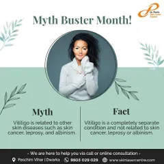 Let's clear up another myth. Vitiligo is a completely separate condition and is not related to skin cancer, leprosy, or albinism. It is important to have an accurate diagnosis from a dermatologist.