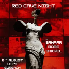 The flyer for LAB 82's 'Red Cave Night' in Gurgaon. The red theme promised an intense night.