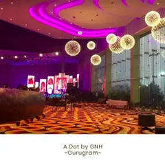 The venue is the canvas for your event. This is the grand interior of 'A Dot by GNH' in Gurugram, a venue where our sprawling food counters and culinary displays can create a truly magnificent wedding experience.