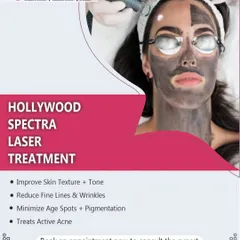 This list summarizes the key outcomes of the Hollywood Spectra laser treatment. It is clinically proven to improve skin texture, reduce wrinkles and age spots, and manage active acne, offering a comprehensive solution for skin enhancement.