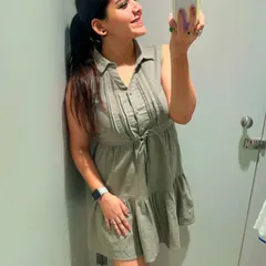 Another great summer dress from Zudio. This olive green sleeveless dress is made of comfortable cotton and is a great option for a casual, everyday look.