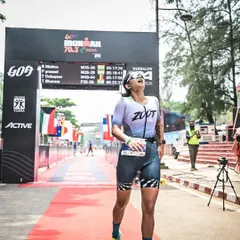 The final steps of the Ironman Goa 70.3. You can see the exhaustion and the relief all at once. Every race is a lifetime of experiences packed into a few hours.