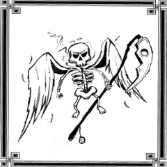 An angel of death character from my flash sheet. Perfect for someone looking for a darker, more edgy tattoo design.