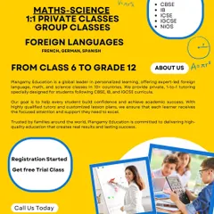 We offer a complete learning solution with 1-on-1 private classes and group sessions for Maths and Science. You can also learn foreign languages like French, German, and Spanish with us. Our courses are designed for students from Class 6 to Grade 12 across CBSE, IB, IGCSE, and NIOS curricula.