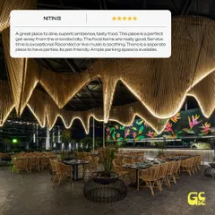 Nitin B called us a "perfect get-away from the crowded city." This is exactly what I aimed to create, and I'm so grateful for his 5-star review praising our food, ambiance, and pet-friendly policy.