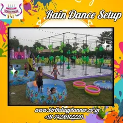 Beat the heat with our rain dance setup, available for rent. We provide the entire structure with sprinklers, along with inflatable pools, to create a fun water park experience in your own backyard.