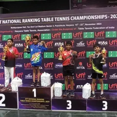 Arunim Aggarwal stands tall on the podium after winning the Bronze Medal in the U11 Boys category at the 3rd National Ranking Tournament in Panchkula. Competing at the national level requires immense grit and skill.