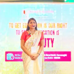 On stage for the launch of the KAVERI education initiative. My focus here was to convey the importance of the cause while maintaining the formal structure of a corporate launch event.