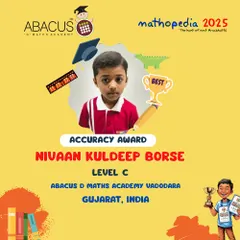 Well done, Nivaan Kuldeep Borse from Vadodara, for winning the Accuracy Award at Mathopedia 2025. Precision is a key skill we teach.