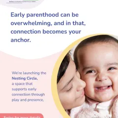 Early parenthood can be overwhelming, but connection is your anchor. We created The Nesting Circle as a safe space for new parents and infants to connect through gentle play and shared presence, guided by our trained practitioners.
