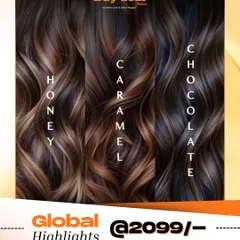 To make things simple, here are some of our most popular Global Highlights shades: Honey, Caramel, and Chocolate. Each one is blended to perfection to help you achieve your hair color goals.