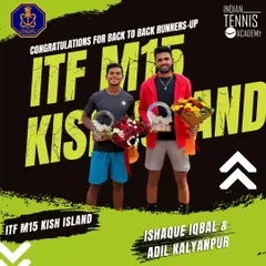 We prepare our players for the international stage. Congratulations to our trainee Ishaque Iqbal for securing the runner-up position in back-to-back ITF M15 doubles events in Iran, a significant achievement in professional tennis.