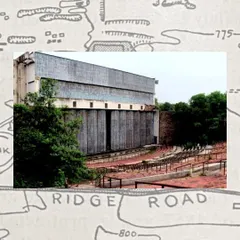 The abandoned Rabindra Rangshala, an open-air theatre in the Delhi Ridge. Its current state of disuse, due to environmental regulations protecting the Ridge as a reserved forest, raises important questions about the conflict between cultural infrastructure and ecological preservation in urban planning.