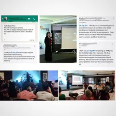 A collage of positive feedback from a theatre-based communication skills workshop we conducted. We love seeing how the tools of theatre can be applied to empower professionals in other fields.