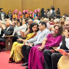 At an event by the Public Concern for Governance Trust (PCGT) with IPS officer Manoj Sharma, the inspiration for the film '12th Fail'. Here I am in conversation with fellow trustees, discussing ways to inspire young minds towards public service.