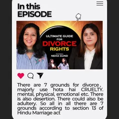 A snippet from our podcast episode, where I explain the seven grounds for divorce under the Hindu Marriage Act, with a focus on cruelty.