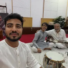 A selfie from the same recording session at All India Radio with Shri Prasenjit Ray Ji and another artist. The collaborative spirit in the studio is always inspiring.
