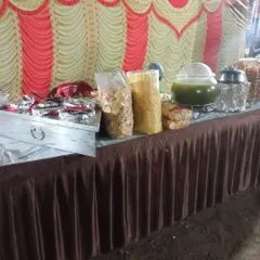 A glimpse of my chaat counter setup. I provide all the essentials for classic Indian chaat, including pani puri, sev puri, and more for any event.