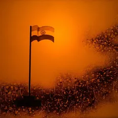 With grains of sand, I depicted the unfurling of our Tiranga, a symbol of India's strength and unity. This piece is a tribute to our nation and the spirit of 'Har Ghar Tiranga' during our Independence Day celebrations.