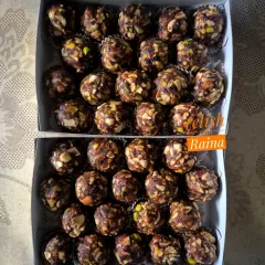 Two boxes of my date and nut laddoos. I can customize the mix of dry fruits based on your preference.